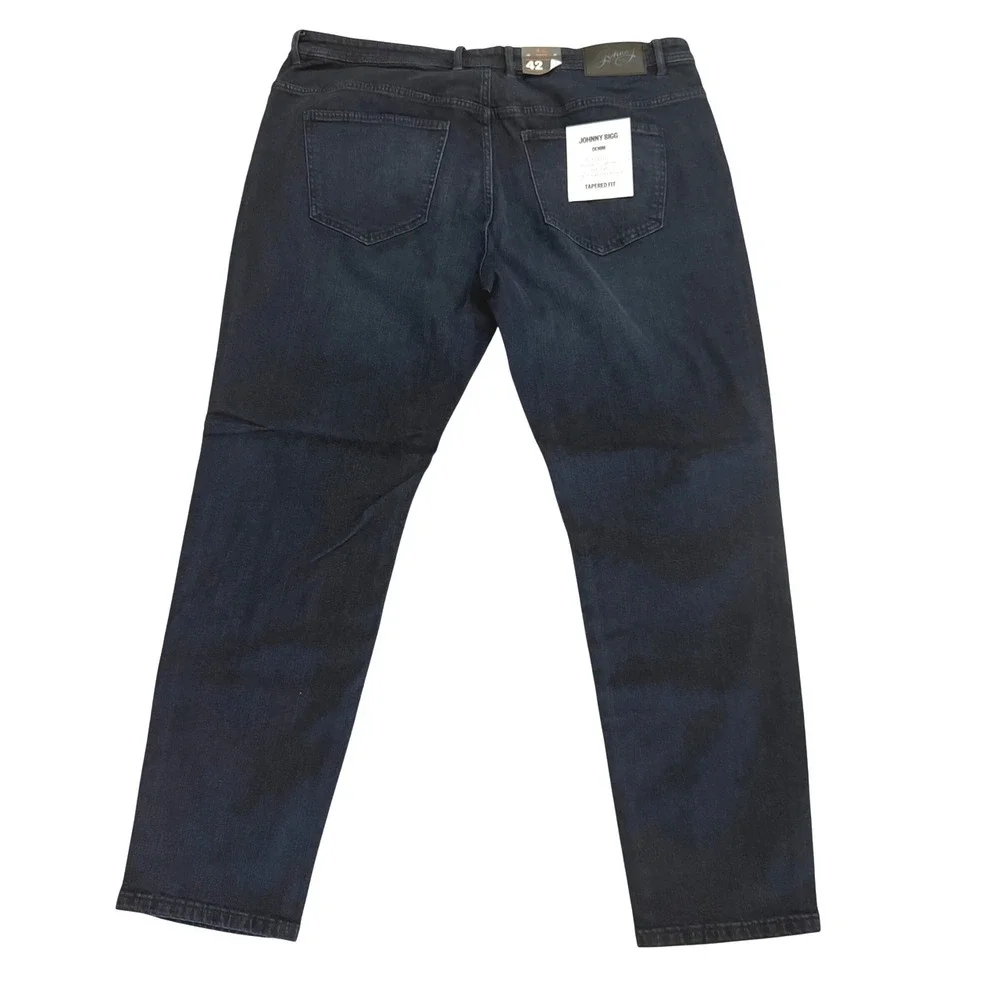 NWT Johnny Bigg Mens Ronnie Tapered Fit Jeans Dark‎ Wash Stretch Denim Size 42